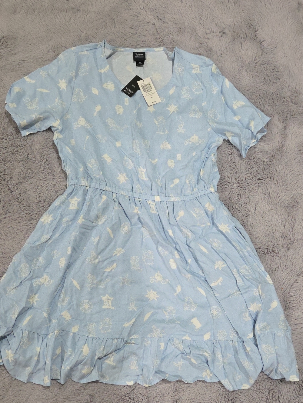 Hwr Universe Disney Princess Icons Light Blue Dress with White Print